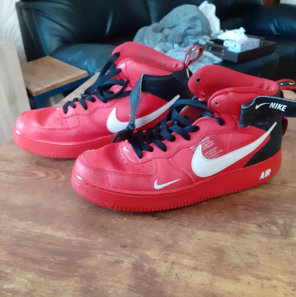 Air Force 1 Mid '07 lv8 University Red/White-Black-Tour Vintage Jordan's - Picture 4 of 9